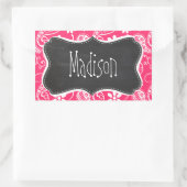 Hot Pink Paisley;  krijtbord Rechthoekige Sticker (Tas)