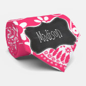 Hot Pink Paisley;  krijtbord Stropdas (Opgerold)