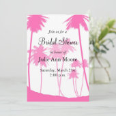 Hot Pink Palm Trees Tropisch Vrijgezellenfeest Kaart (Staand voorkant)