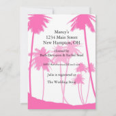 Hot Pink Palm Trees Tropisch Vrijgezellenfeest Kaart (Achterkant)