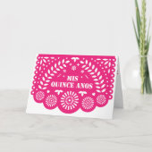 Hot Pink Papel Picado Mis Quince Años (Voorkant)