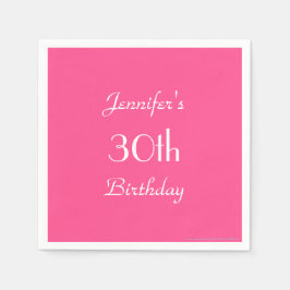 Hot Pink Papieren servetten, 30e verjaardagsfeestj Servetten