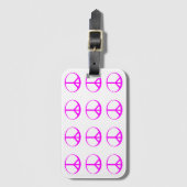 Hot Pink Peace Sign Bagagelabel (Voorkant (verticaal))