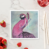 HOT PINK PEACOCK MONOGRAM PARTY SERVET (Insitu)