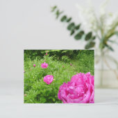 Hot Pink Peony Garden briefkaart (Staand voorkant)