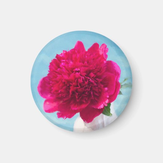 Hot Pink Peony Magneet (Voorkant)