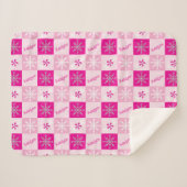 Hot Pink Peppermints & Snowflakes Jouw naam toevoe Sherpa Deken (Voorkant (horizontaal))