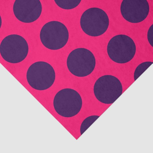 Hot Pink / Polka Dots Paarse Vrijgezellenfeest Par Tissuepapier (Detail)