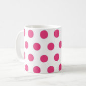  Hot Pink Polka Dots Pattern Coffee Mok (Voorkant links)