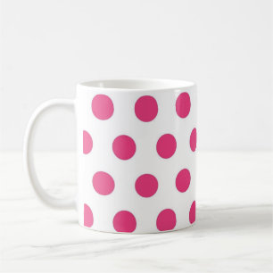  Hot Pink Polka Dots Pattern Coffee Mok