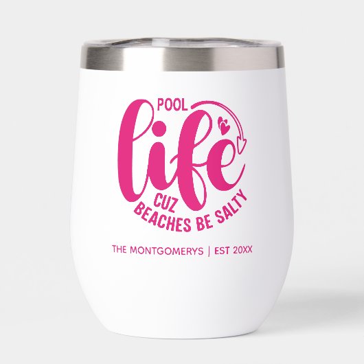 Hot Pink Pool Life (Achterkant)