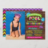 Hot Pink Pool verjaardagszomer Kaart (Voorkant / Achterkant)