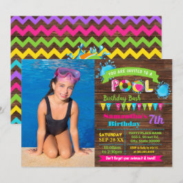 Hot Pink Pool verjaardagszomer Kaart