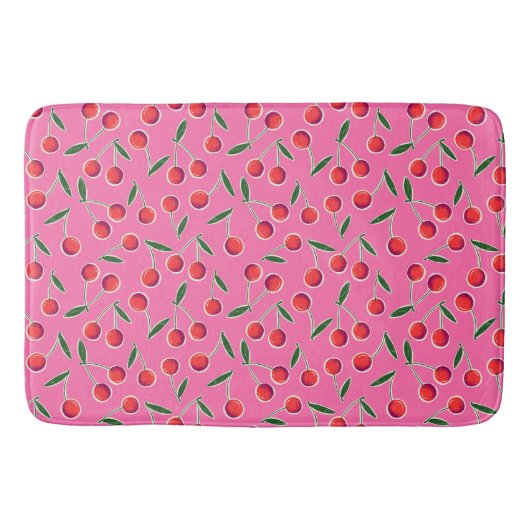 Hot Pink Pop Art Berry Cherry Badmat (Voorkant)