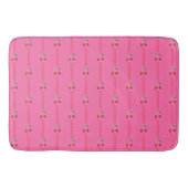 Hot Pink Pop Art Berry Cherry strepen Badmat (Voorkant)