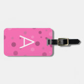 Hot Pink Pop Stippen Bagagelabel (Voorkant horizontaal)