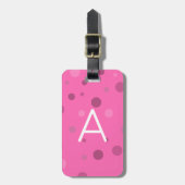 Hot Pink Pop Stippen Bagagelabel (Voorkant verticaal)