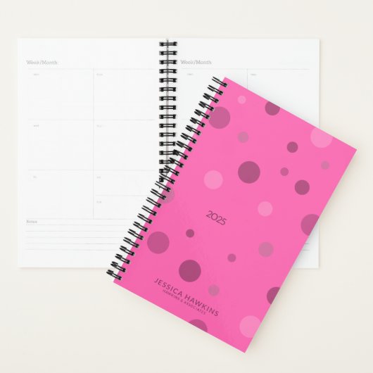 Hot Pink Pop Stippen Jaar Wekelijks Planner (Display)