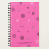 Hot Pink Pop Stippen Jaar Wekelijks Planner (Voorkant)