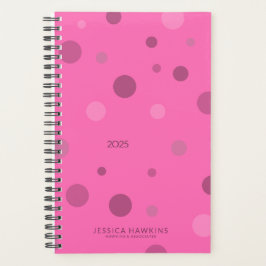 Hot Pink Pop Stippen Jaar Wekelijks Planner