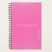 Hot Pink Pop Stippen Jaar Wekelijks Planner (Voorkant)