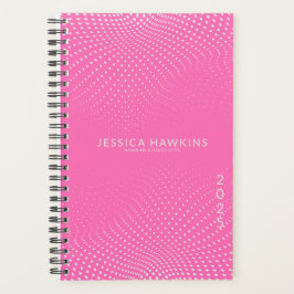Hot Pink Pop Stippen Jaar Wekelijks Planner
