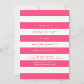 Hot pink | Preppy Script Photo Graduparty Kaart (Achterkant)