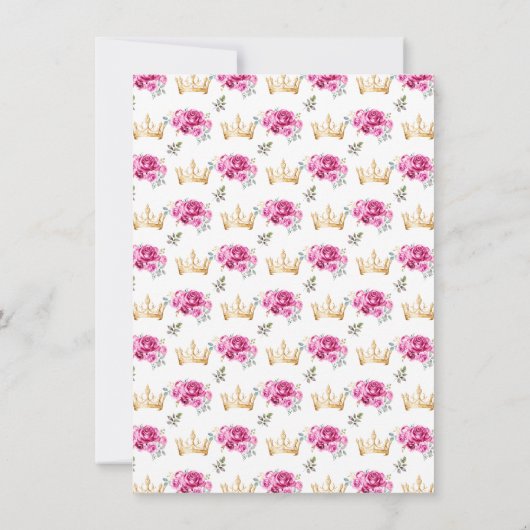 Hot Pink Princess Floral Quinceañera Bedankkaart (Achterkant)