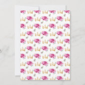 Hot Pink Princess Floral Quinceañera Kaart (Achterkant)