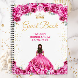 Hot Pink Princess Quinceañera gastenboek Notitieboek