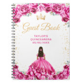 Hot Pink Princess Quinceañera gastenboek Notitieboek (Voorkant)