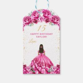 Hot Pink Princess Quinceañera Happy Birthday Cadeaulabel