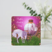 Hot Pink Princess Sweet 16 Verjaardagsfeest Kaart (Staand voorkant)