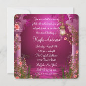 Hot Pink Princess Sweet 16 Verjaardagsfeest Kaart (Achterkant)