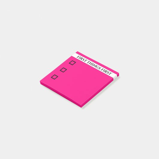 Hot Pink Priorities  checklist Post-it® Notes (Schuin)
