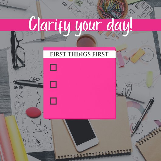 Hot Pink Priorities  checklist Post-it® Notes