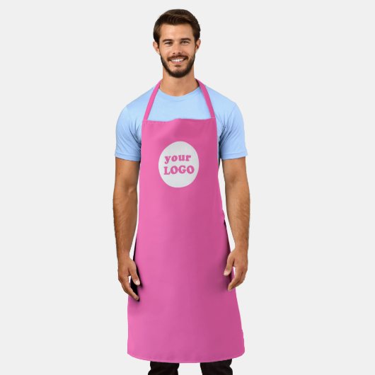 Hot Pink Professional Custom Business Logo Schort (Gedragen)