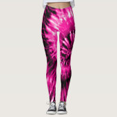 Hot Pink Psychedelic Starburst Tie Dye Leggings (Voorkant)