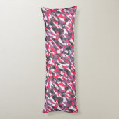Hot pink, purple and black camo abstract lichaamskussen (Achterkant (Verticaal))