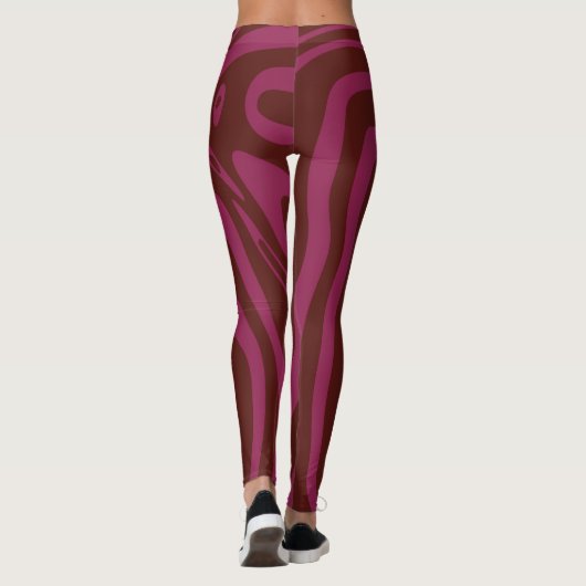 Hot pink &purple zebra print pattern leggings (Achterkant)
