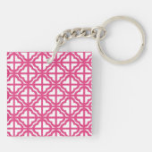 Hot Pink Quarterfoil-Sleutelhanger Sleutelhanger (Achterkant)