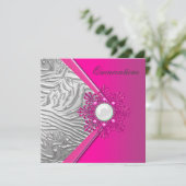 Hot Pink Quinceanera 15e verjaardag Kaart (Staand voorkant)