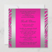 Hot Pink Quinceanera 15e verjaardag Kaart (Achterkant)