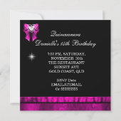 Hot Pink Quinceanera 15th Birthday Party Foto Kaart (Achterkant)