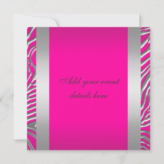 Hot Pink Quinceanera Verjaardagsfeestje Kaart (Achterkant)