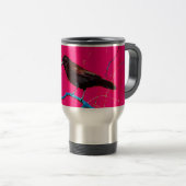 Hot Pink Raven Crow Reisbeker (Voorkant rechts)