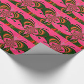 Hot Pink Red Golden Green Cadeaupapier (Hoek)