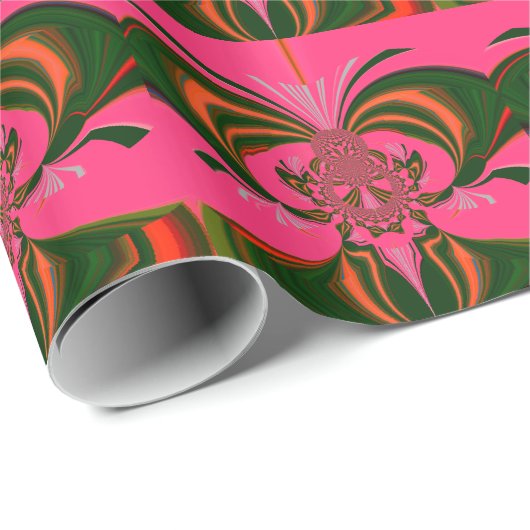 Hot Pink Red Golden Green Cadeaupapier (Rol Hoek)