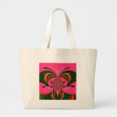 Hot Pink Red Golden Green Grote Tote Bag (Voorkant)