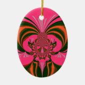 Hot Pink Red Golden Green Keramisch Ornament (Voorkant)